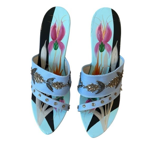 Cocktail 1950's Vintage Heels Hand painted hand crafted - Picture 4 of 12